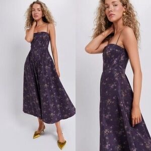 Tuckernuck NEW Purple Amethyst Rosette Naomi A Line Floral Maxi Dress Size XS